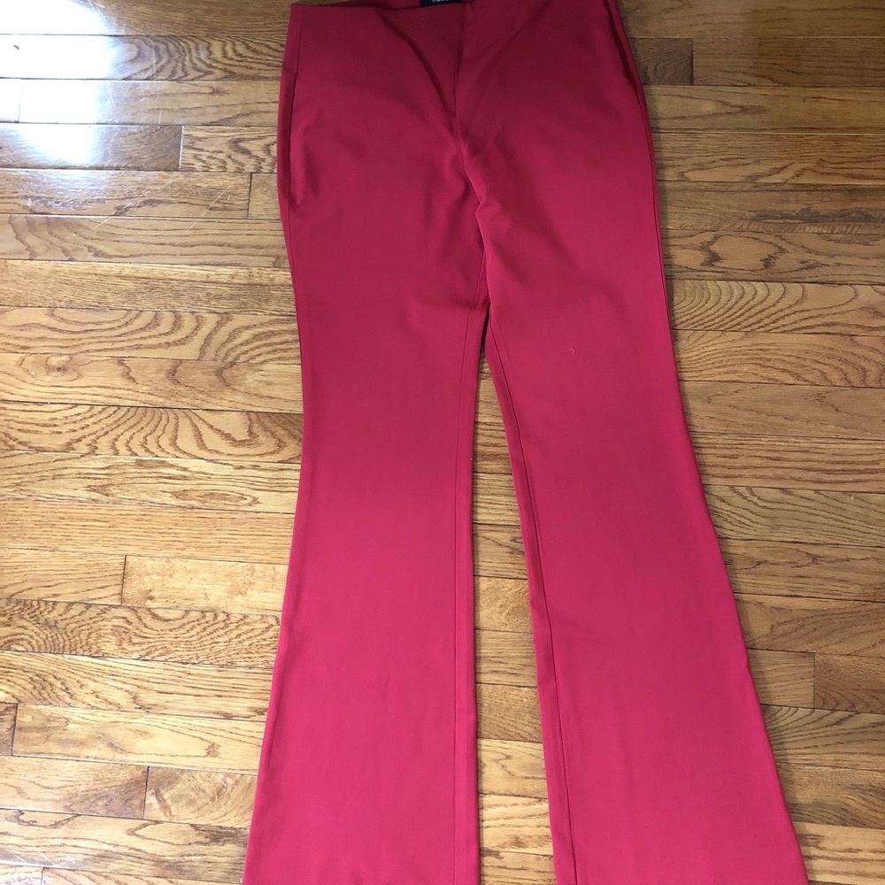 Theory Red Boot-Cut Flare Pants